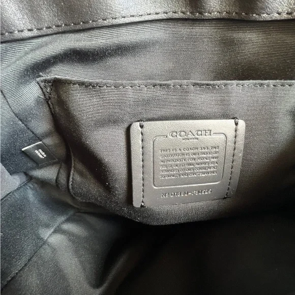 Coach Black Leather Backpack with Adjustable Straps - Picture 6 of 9